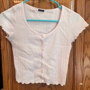 Rare brandy, pink floral button up top